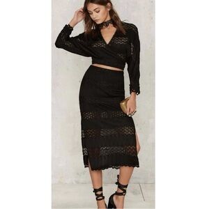 Sia lace midi skirt